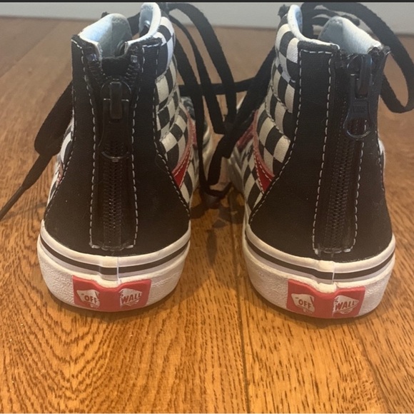 Kids size 13 vans high top checkerboard zip back excellent used condition - Picture 9 of 9